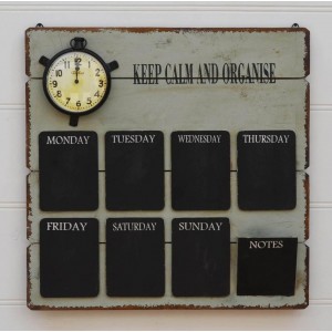 Wall Organiser - Keep Calm and Organise - Clock - Daily Message Noteboard   332328786547